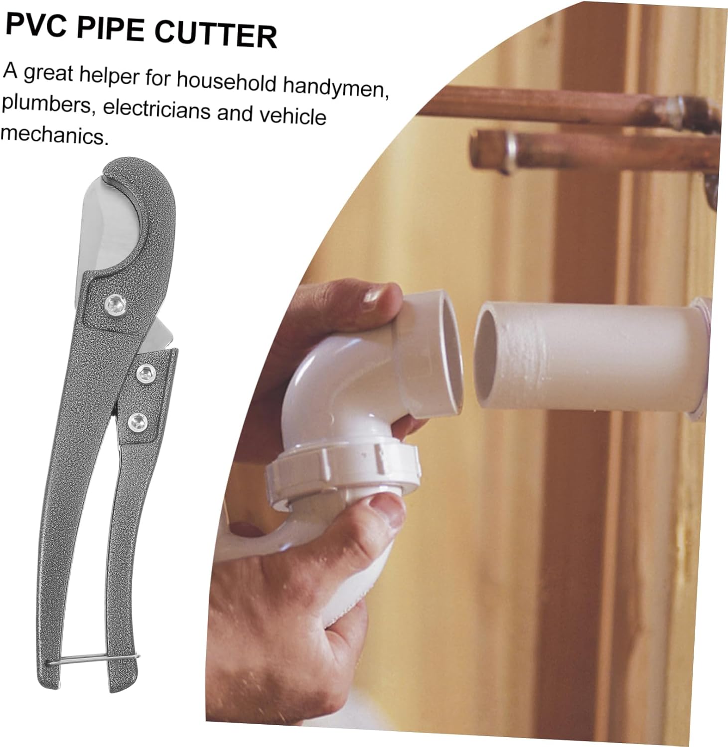 Zerodeko Pvc Ratchet Cutter Tube and Hose Cutters Plastic Shears High Hardness Steel Comfortable Rubber Handle