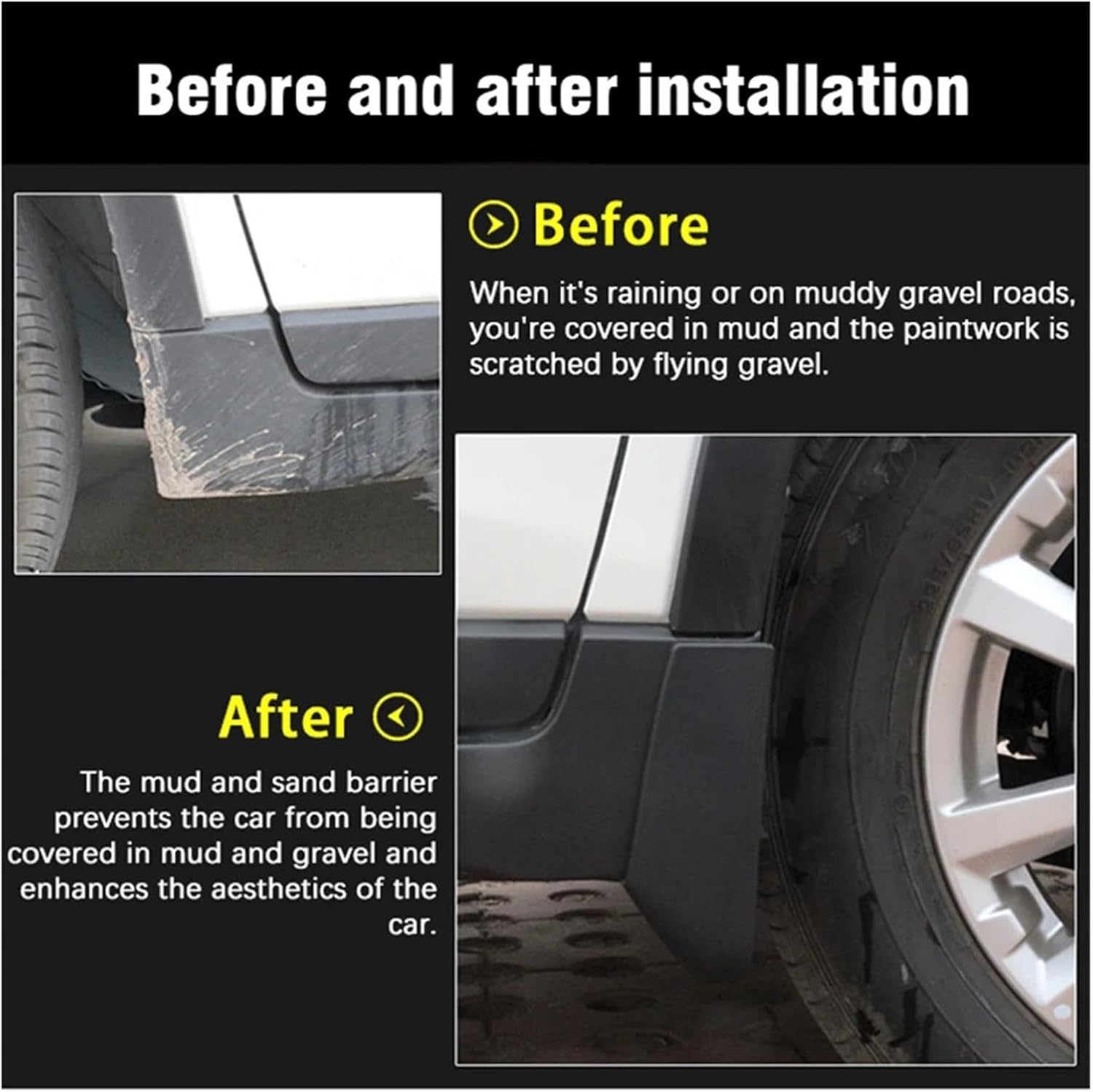 Car Protective Gear Car Fit for BMW X1 Accessories 2023 2024 U11 U12 Car Mudflap Front Rear Flaps Splash Mud Car Accessories Mud Flaps Secure (Color : Style B)