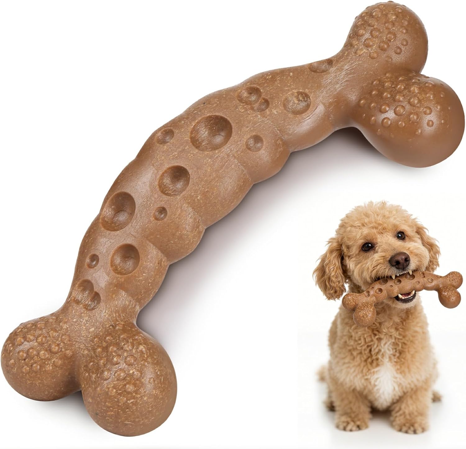 Dog Bone Toy for Aggressive Chewers Tough Dog Chew Toys for Samll Breed to Keep Them Busy (Small-Under 20LBS, Bacon)