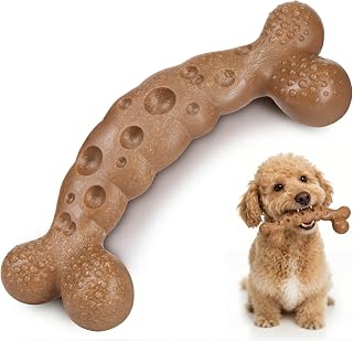 Small Dog Chew Toys for Aggressive Chewers Small Breed Under 20lbs | Dog Bone Toy Bacon Flavored Tough Puppy Toy to Keep Them Busy