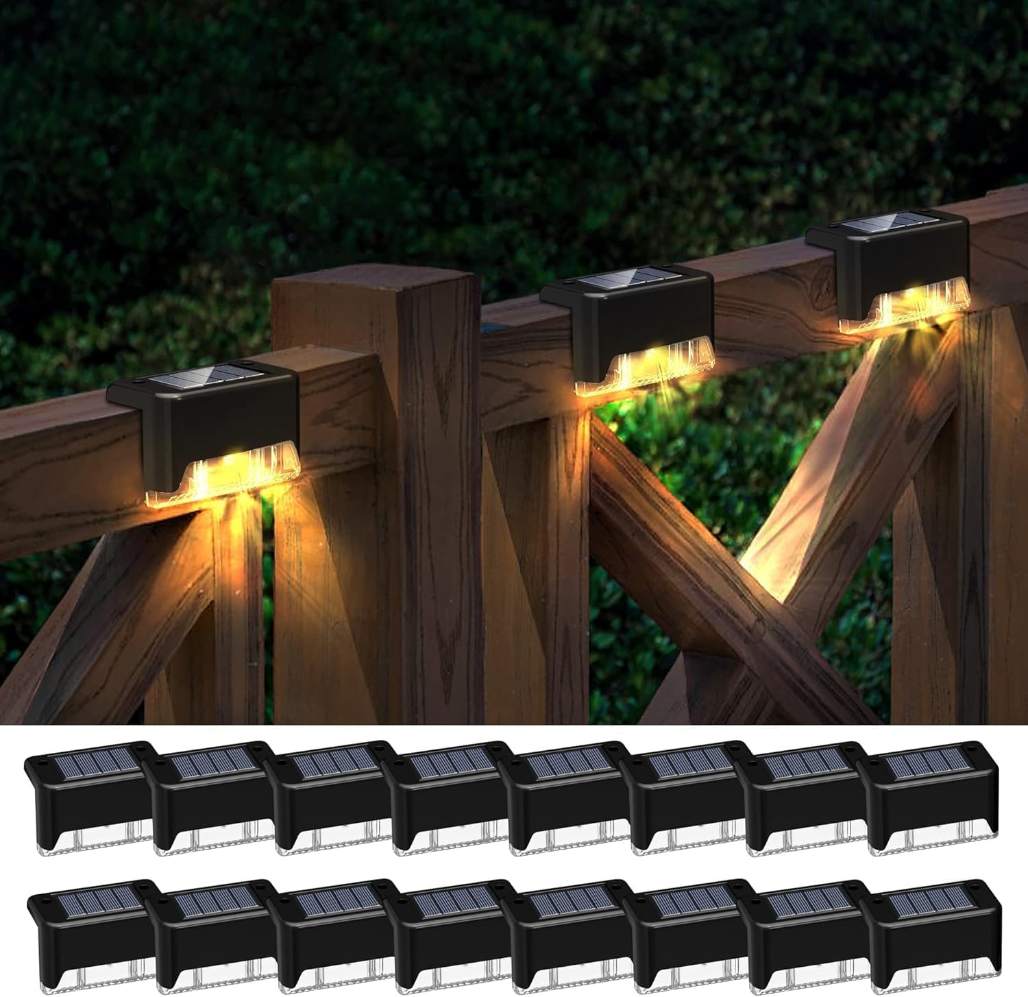 Solar Deck Lights, 1 Solar Step Lights Waterproof LED Solar Stair Lights, Outdoor Solar Fence Lights for Deck, Stairs, Step, Yard, Patio, and Pathway (Black,Warm Warm) gfikfe pack of 1 (B0D9Q9S7XD) Amazon Price History, Amazon Price Tracker