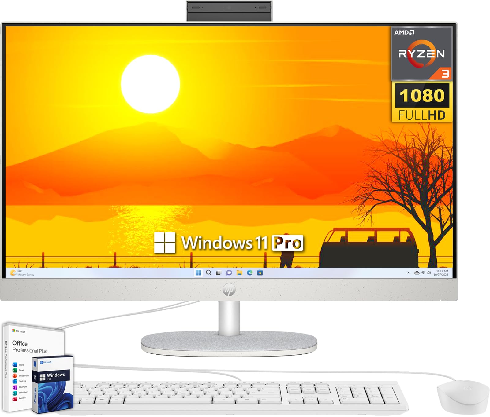 Amazon.com: HP Computadora de escritorio todo en uno, pantalla FHD