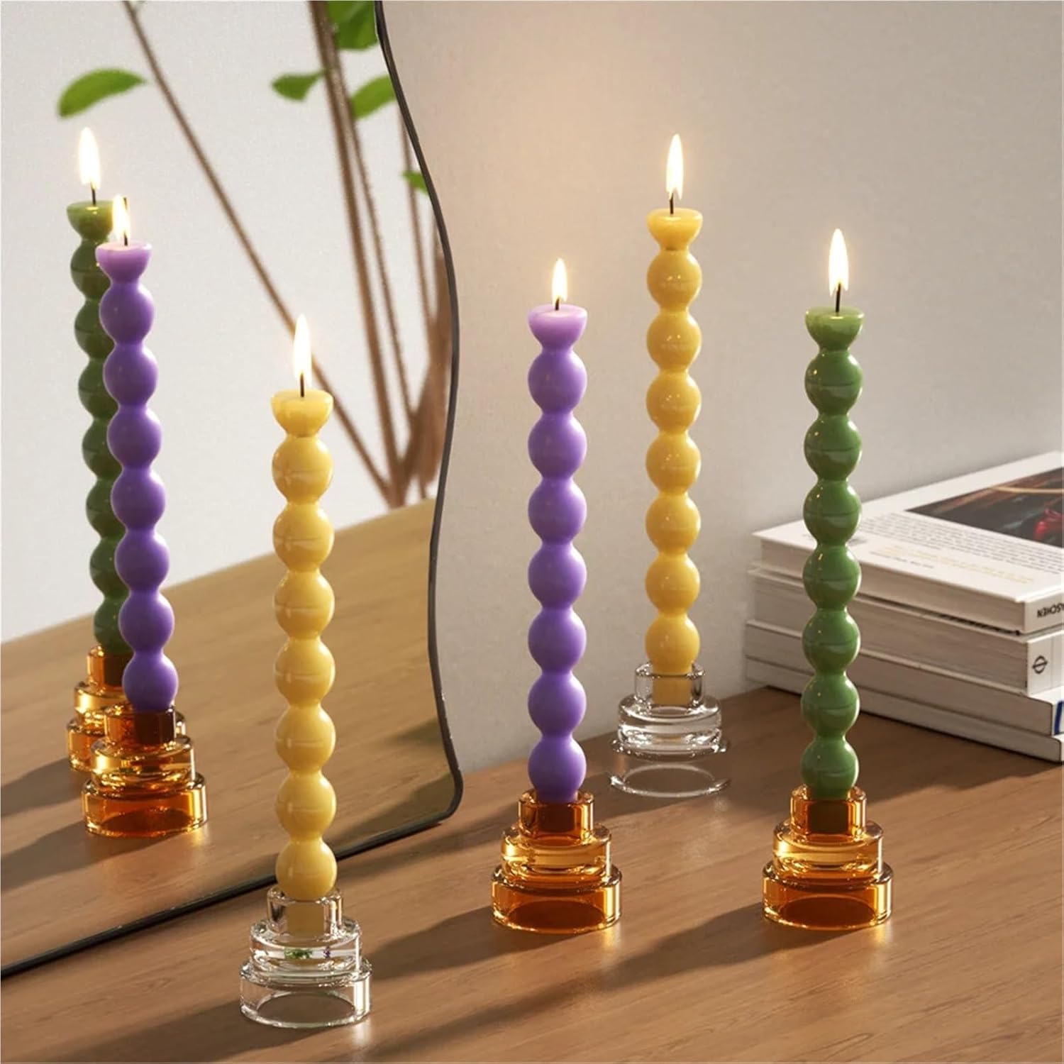Stampi Per Candele Stampo in silicone for candele, cono a forma di cuore, profumato fai da te, decorazione for la casa(5xStabilizer)