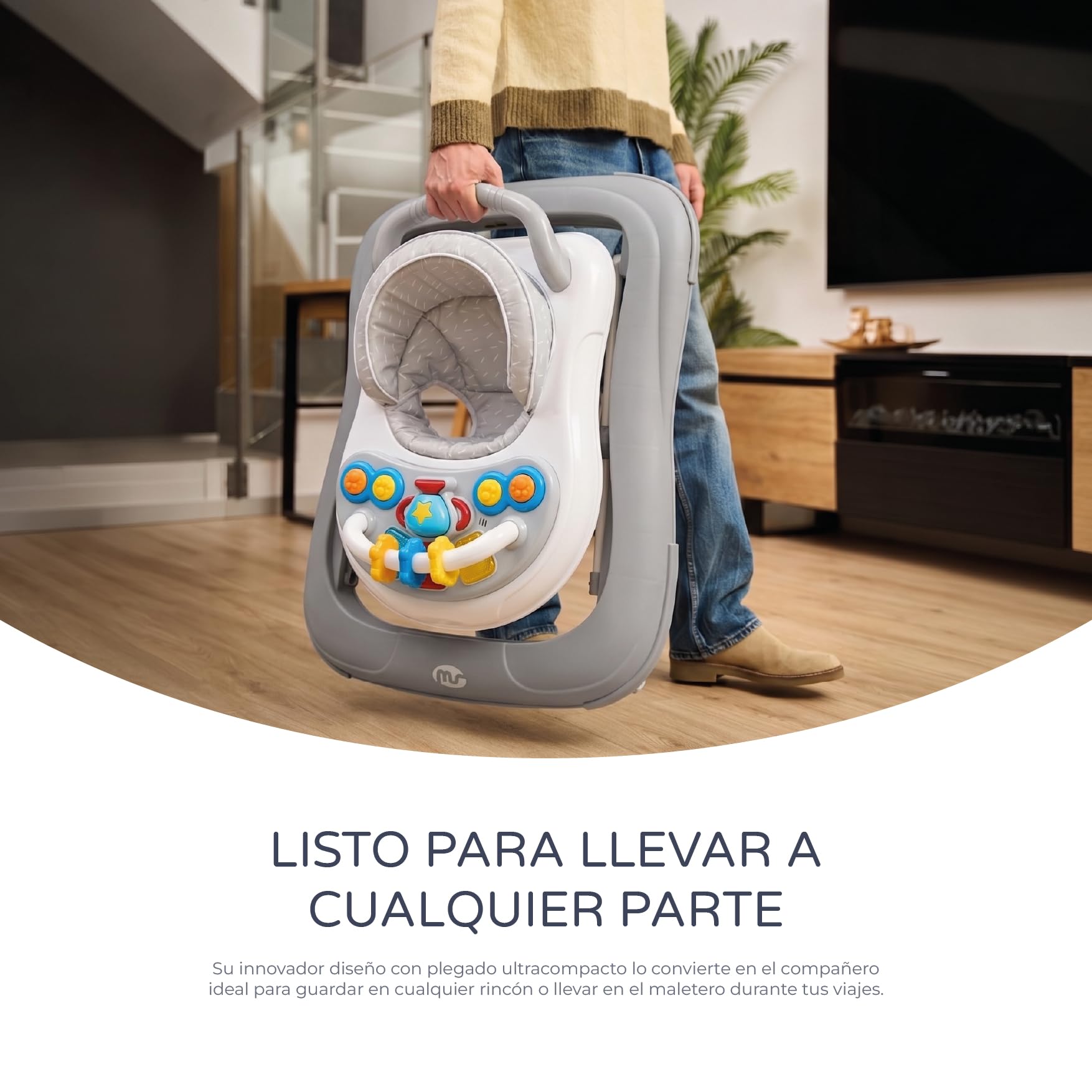MS BabyWorld – Andador Basic – Andador para Bebé con Bandeja Interactiva | Juegos con Sonido | Base Antivuelco | Ruedas de Silicona | 3 Posiciones de Altura