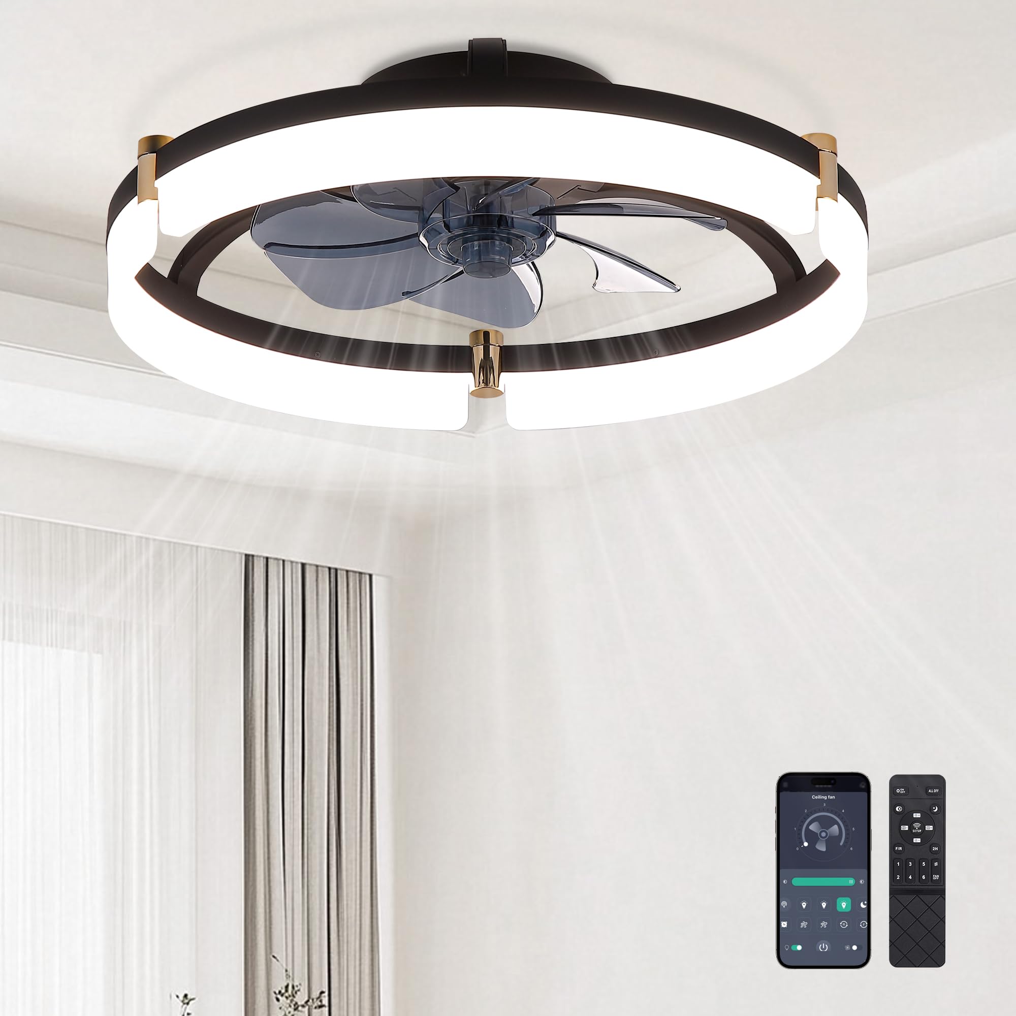 DIAMONDFORGE 20'' Low Profile Ceiling Fan (Fandelier)