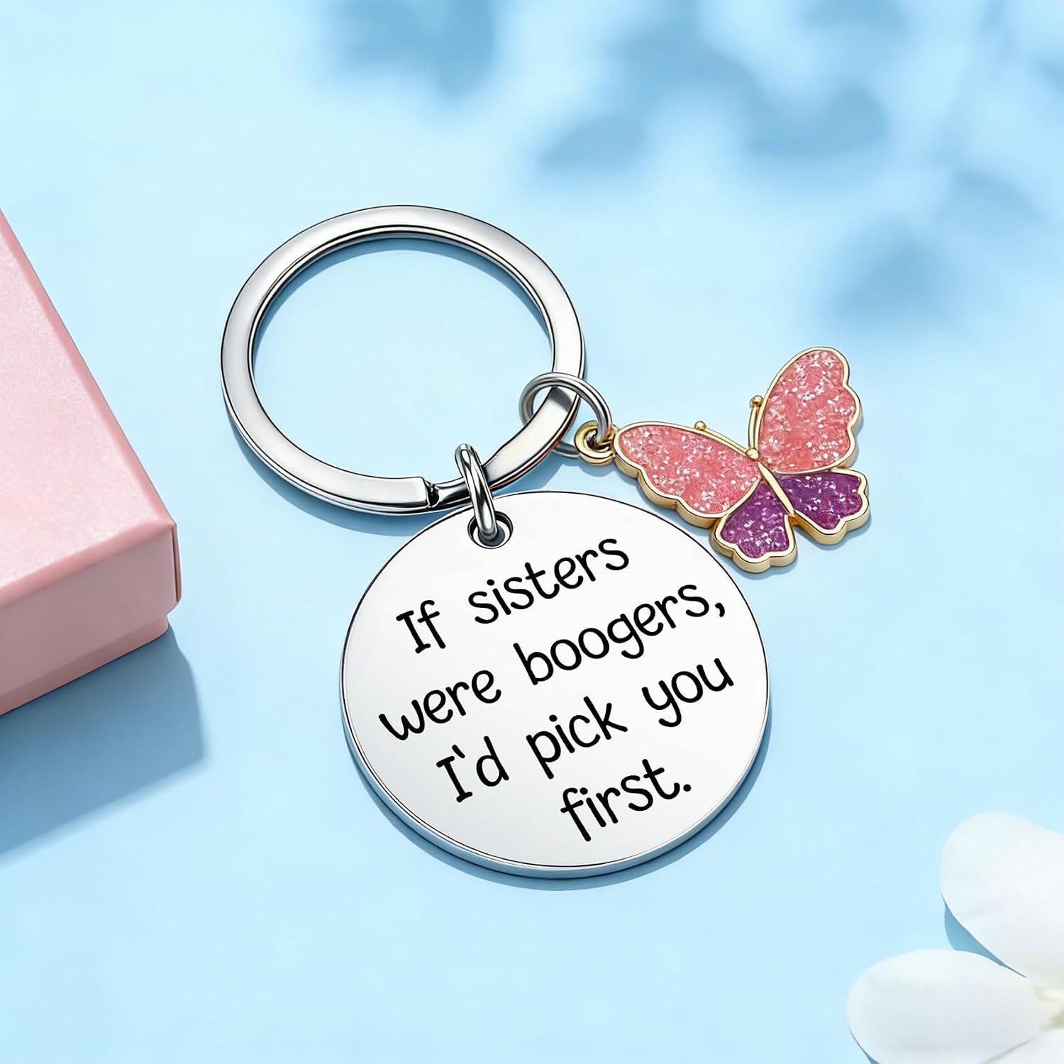 Funny Sister Gifts from Sister Stainless Steel Keychain Gift for Sisters image 5