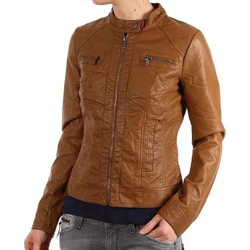 only Onlbandit Jackets Women Cognac - EU 36 - Leather Jackets/Imitation Le Outerwear