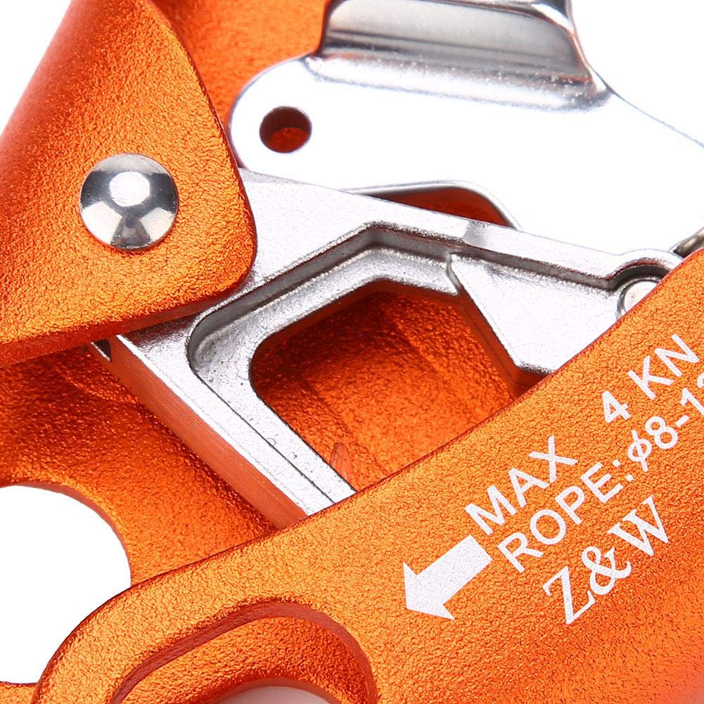 Tbest Handsteigklemme Ascender Seilklemme Klettern Rechte Hand Ascender Kletterhand Klettergriff rechts für 8mm-13mm Seil rechtshändige Kletterausrüstung-grün/orange/grau