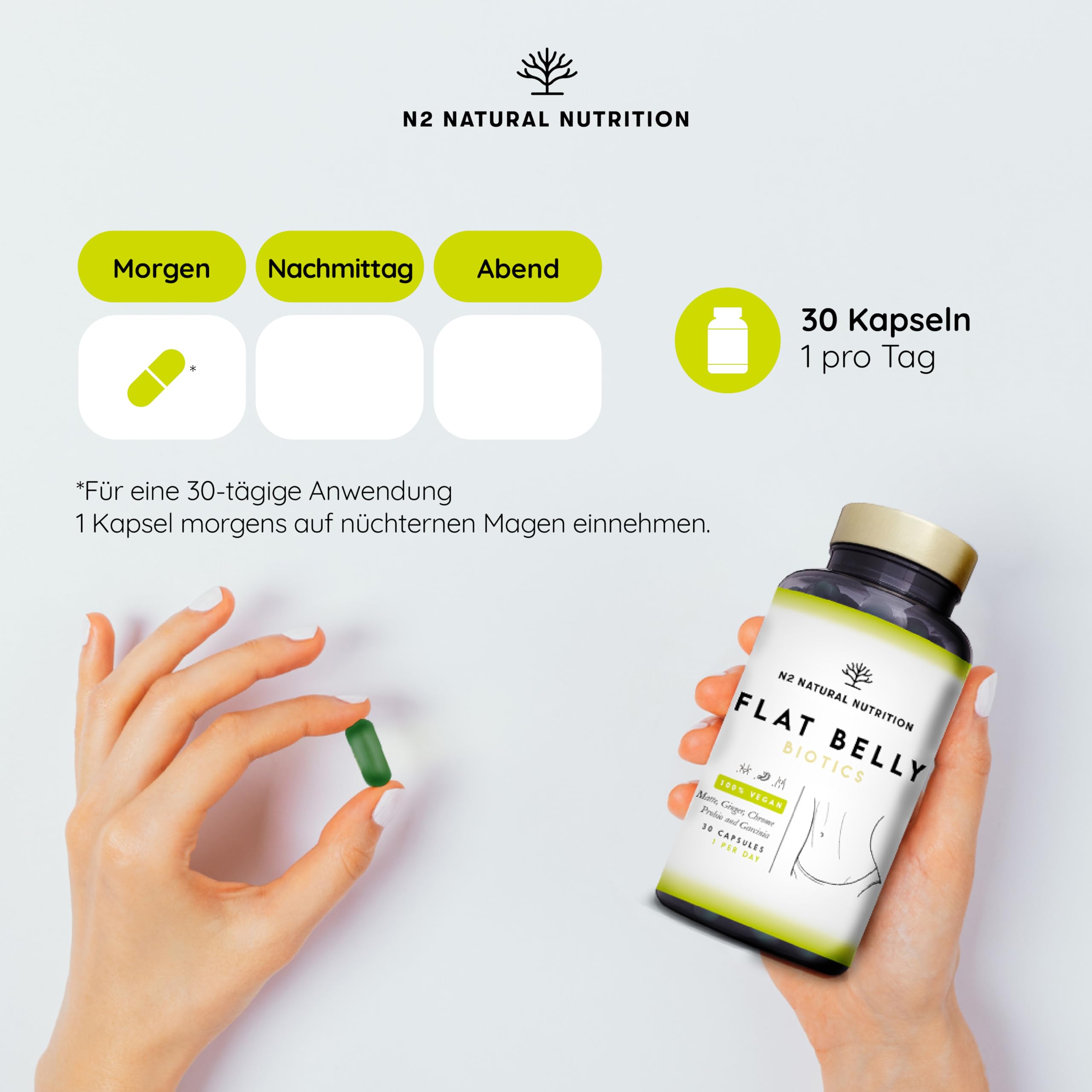 Kulturen Komplex Darmsanierung, 30 Mrd KBE, 6 Bakterienstämme, Darmbakterien, L. Gasseri, Garcinia, Ingwer, Mate, Chromium & Cayenne. Darmkur 30 vegane Kapseln. N2 Natural Nutrition