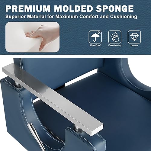 Miniatura 5 de LUXMARS Silla de peluquería Silla de peluquería Silla de estilista hidráulica Sillas de peluquería reclinables, sillas giratorias de peluquería