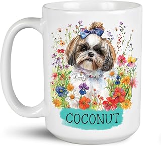 Kaffemugg personlig hund i blomma trädgård keramiska muggar ny tekopp dekorationer personlig mugg för köksredskap kontor vem som helst 330 ml