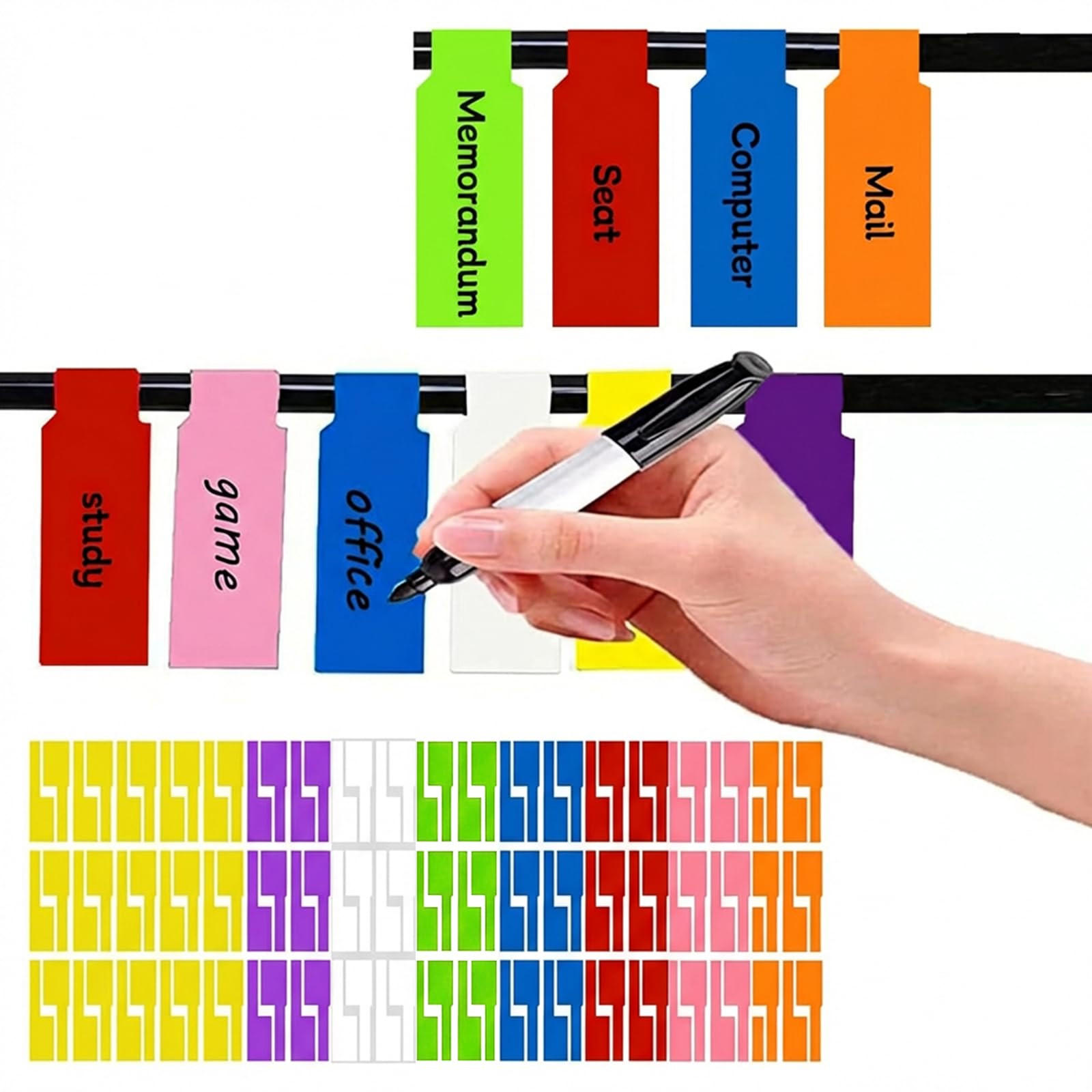 240 PCS Self-Adhesive Cable Labels Waterproof Tear-Resistant Wire Tags for Laser Printer Handwriting Colorful Cord Labels for Electronics