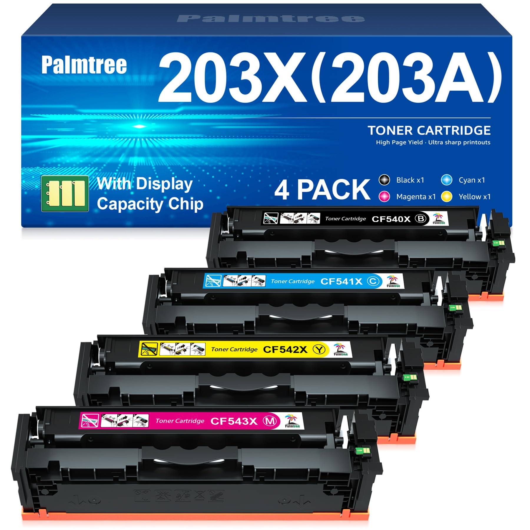 toner compatibile hp 203x 4-pack nero ciano magenta giallo