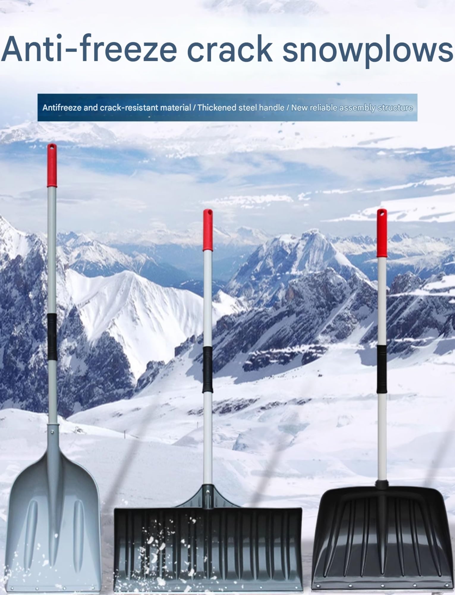 Mehrzweck-Schneeschaufel, leichtes Schneeräumwerkzeug mit Eiskratzer für den Außenbereich, Winter, Garten, Auto, Camping