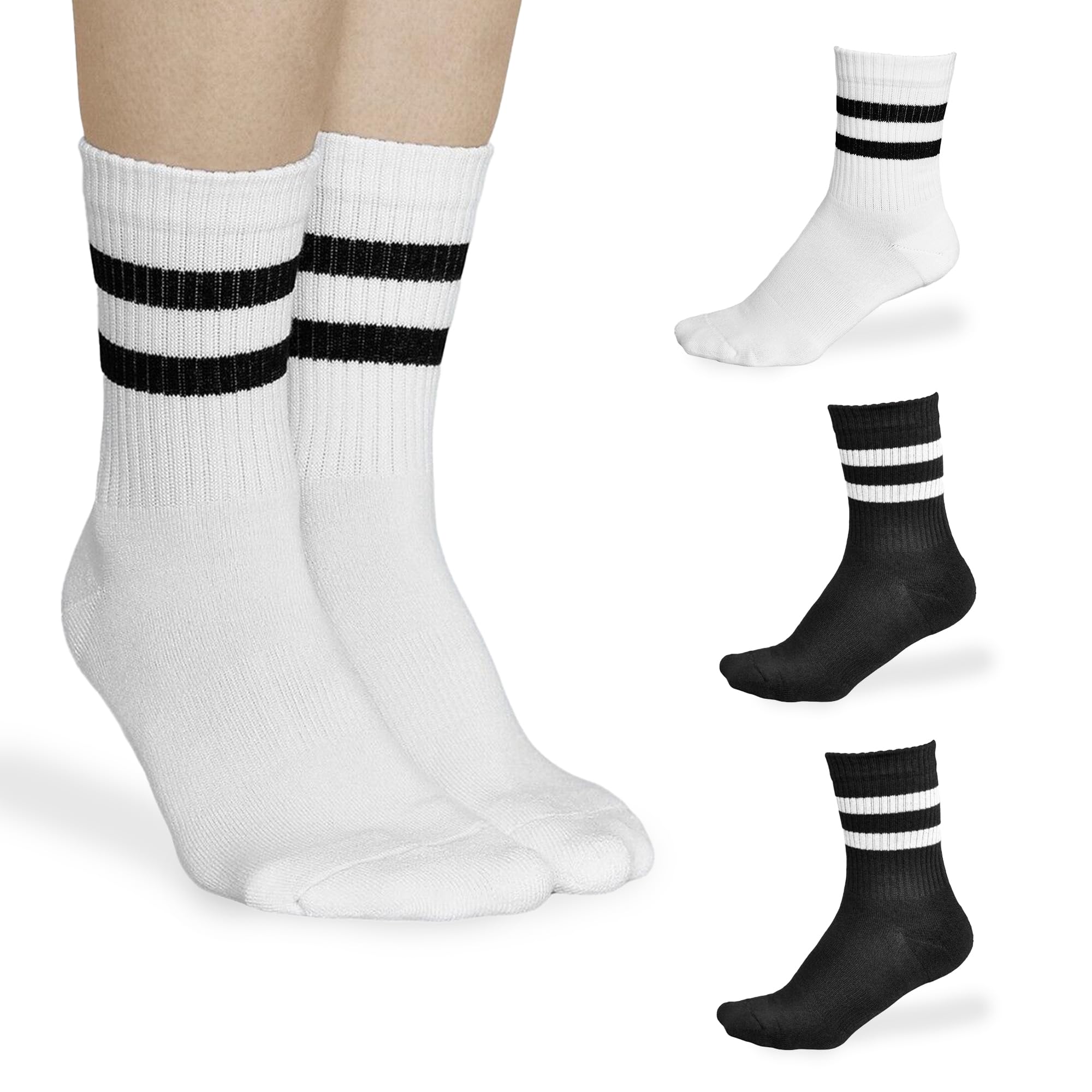 Socks4fun 4 Pares Calcetines Deporte Bambú Rayas de Colores – Tacto Suave y Elásticos – Antibacterianos Traspirables - Moda Casual Divertida para Hombre y Mujer