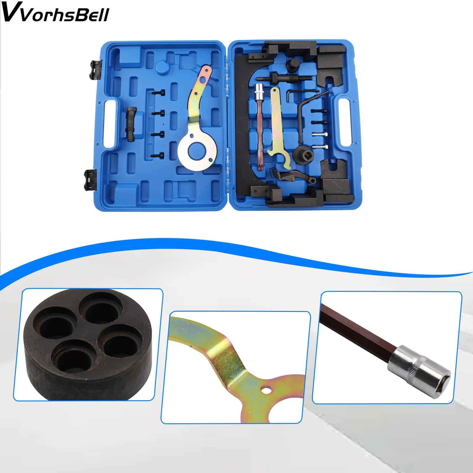 Kit d'outils de calage compatible avec BMW B38, B48, B58 - Ensemble d'outils de verrouillage d'arbre à cames - Série 3 - Série 5 - 2.0T - Outils de réparation de moteur - Outil de démontage