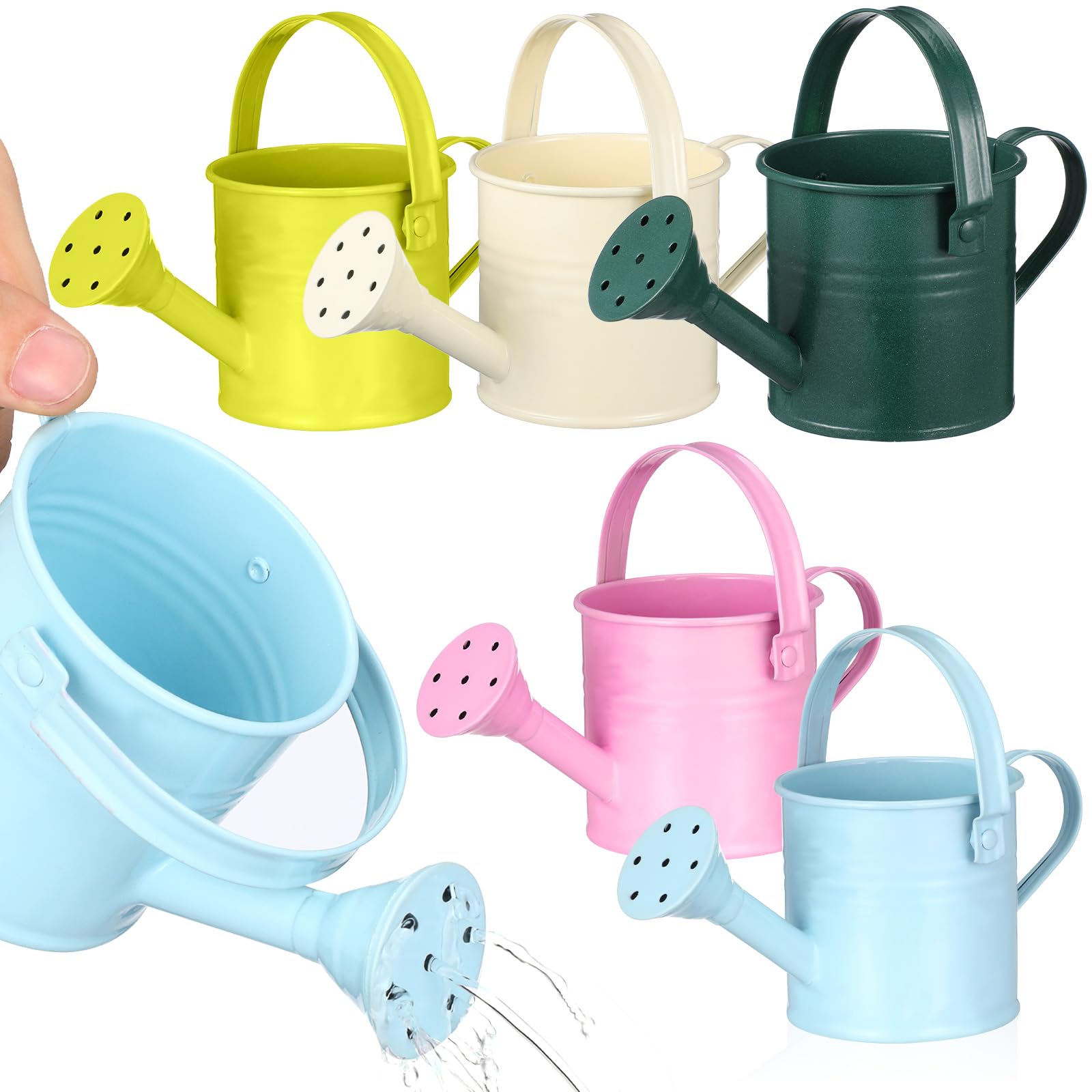 TOYANDONA 5pcs Kids Watering Can - Small Metal Watering Can for Children, Easy Grip Mini Iron Tin for Indoor And Outdoor Plants Garden Flower Seedlings（random Colors）