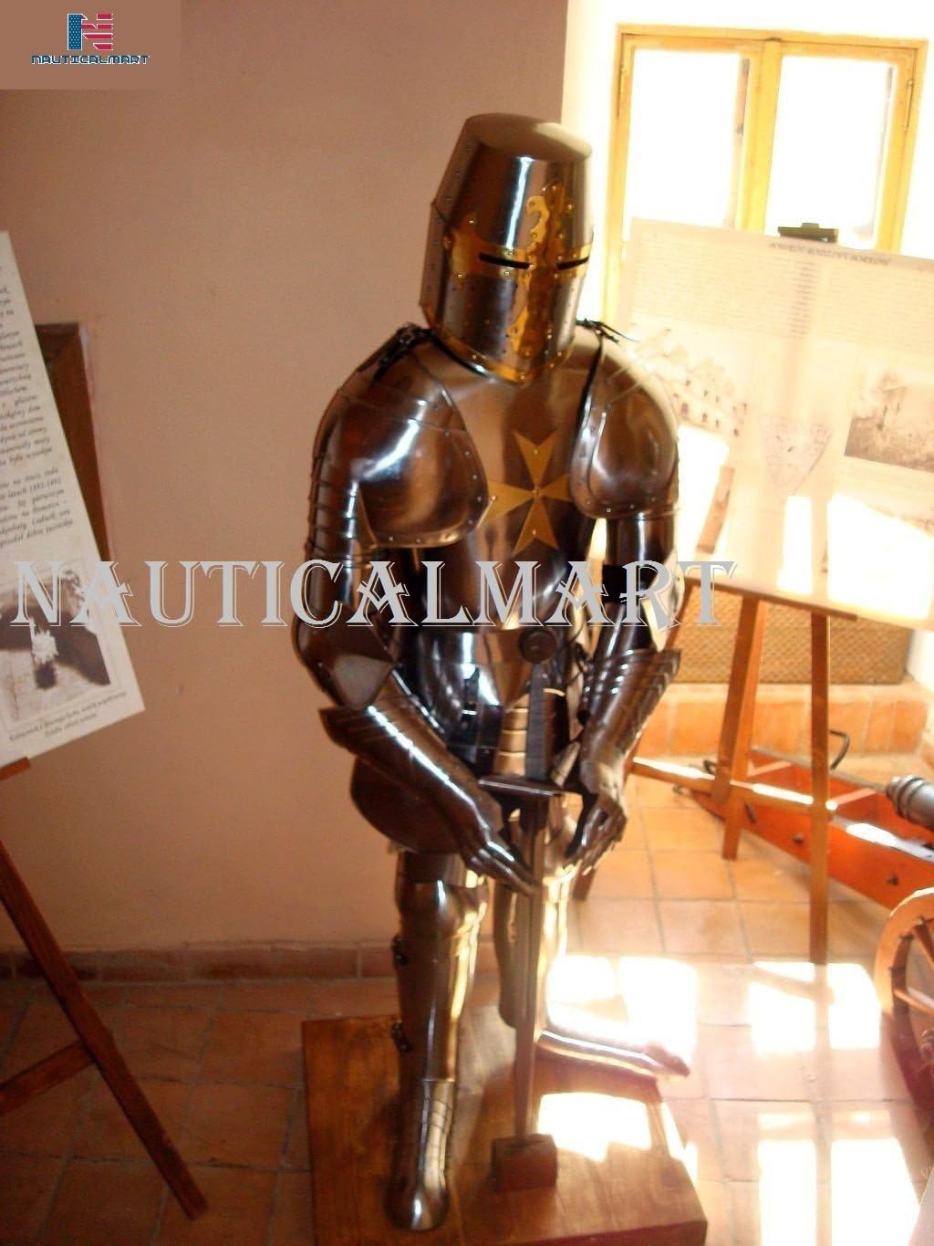 NauticalMart Templar Knight Suit of Armor Plate Armour Wearable Combat Body 15th Century
