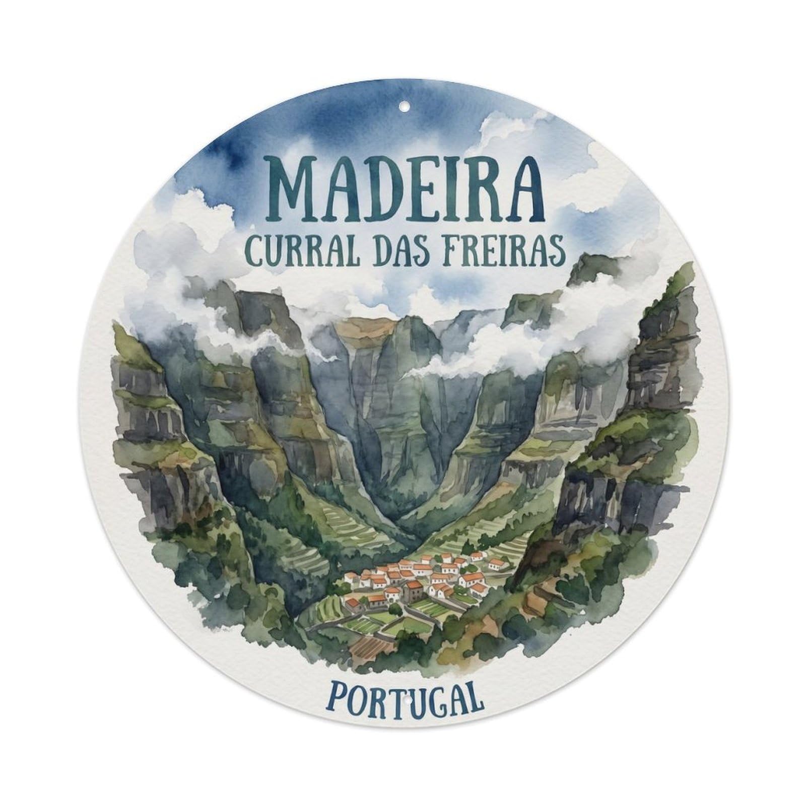 Olhnbad Style Portugal Madeira Curral Freiras Portuguese Heritage Metal Tin Sign