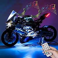 Vista 8 de Kit de luces LED RC para (M 1000 RR motocicleta 42130) modelo de bloques de construcción, kit de iluminación de construcción compatible con Lego