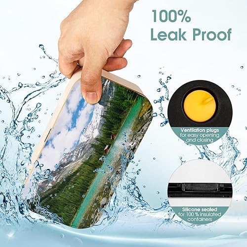Miniatura 4 de Canadá Ohara Lake Yoho National Park with Mountains Nature Scenery Art Photo Bento Lonchera a prueba de fugas Bento Box Contenedores de alimentos