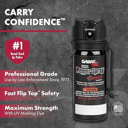 Miniatura 15 de SABRE Crossfire - Gel de pimienta, se despliega en cualquier ángulo, maximiza la adquisición de objetivos contra múltiples amenazas, clip para Gel