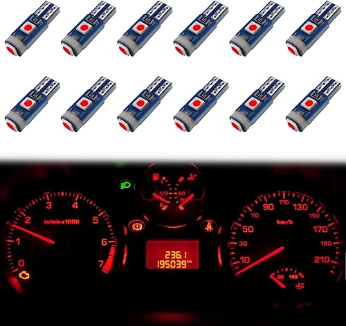 Miniatura 8 de 12 unidades de bombillas LED T5, 74 73 37 2721 bombilla de luz de cluster de instrumentos, bombilla LED de tablero de 12 voltios, brillante, libre