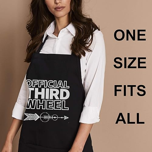 Miniatura 2 de Funny Friend Kitchen Apron Family - One size fits all - Official Third Wheel Black Aprons for Men Women Home Decor - Single Friend Sassy Slogan