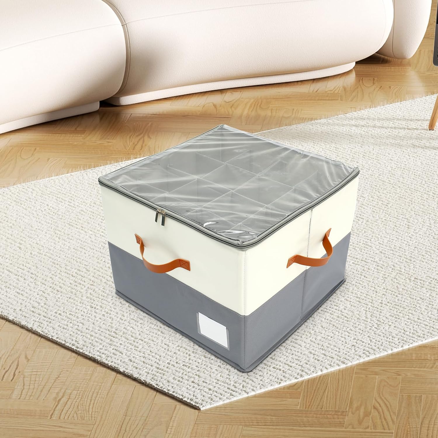 Shoe Organizer for Closet, Foldable Box with Handle 16 Pairs Storage Bin Visual Container Space Saving for Sneakers Boots