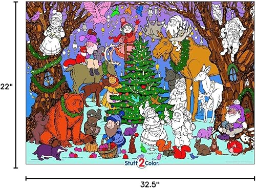 Miniatura 3 de Gnomo para las fiestas – Póster gigante para colorear de Navidad – 32.5 x 22 pulgadas (ideal para tiempo familiar, niños, aulas, instalaciones de