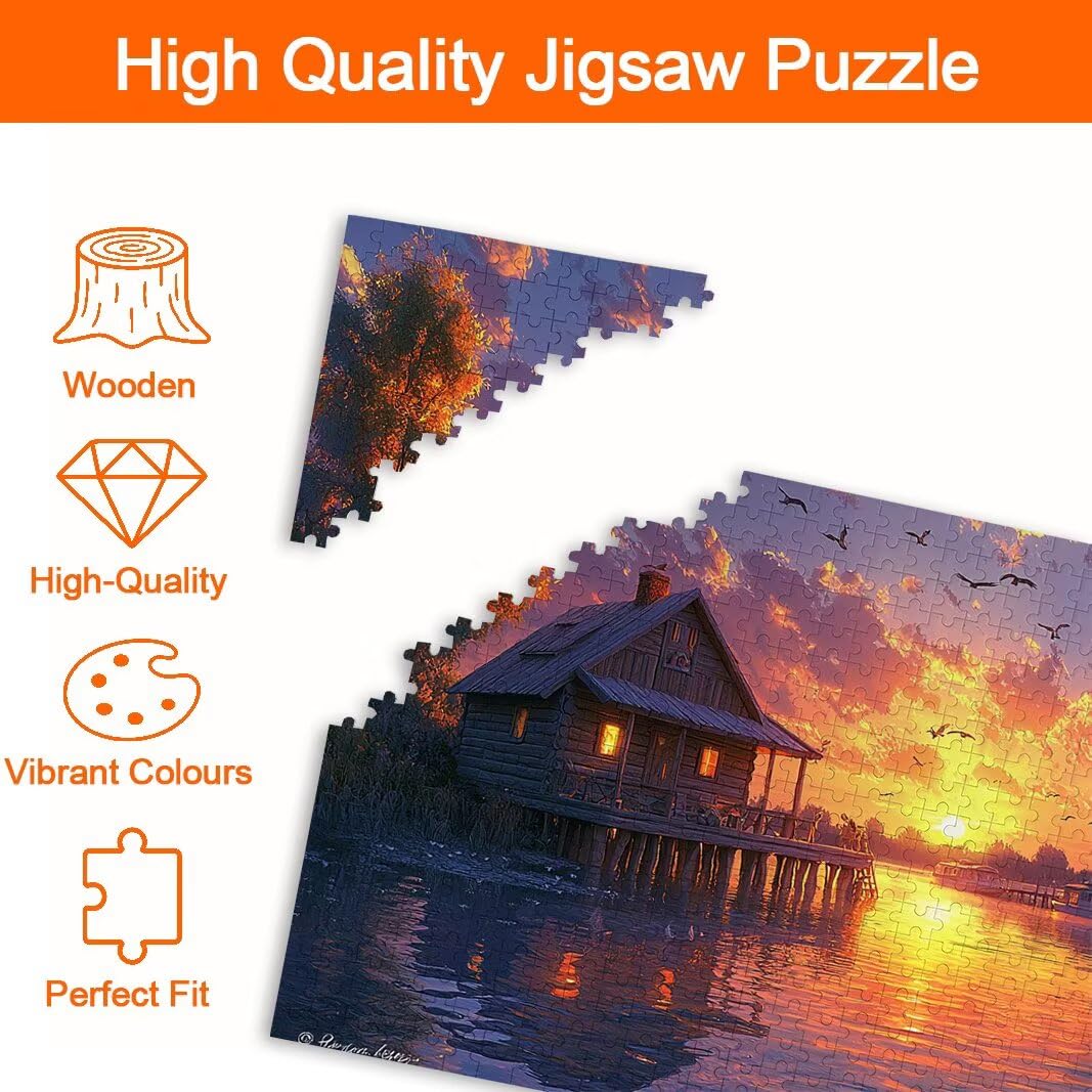 Puzzle Lago, Puzzle 1000 Pezzi Adulti per Decor, Regalo Donna/Uomo -8358