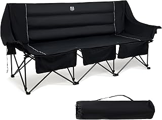 TIMBER RIDGE Campingstuhl Faltbar 2 Personen Übergroße Breite 160cm Camping Sofa XXL 320KG Klappstuhl Camping 2 Sitzer mit Großvolumige Seitentaschen Hohe Lehne für Outdoor Garten Balkon Indoor - Top Deal