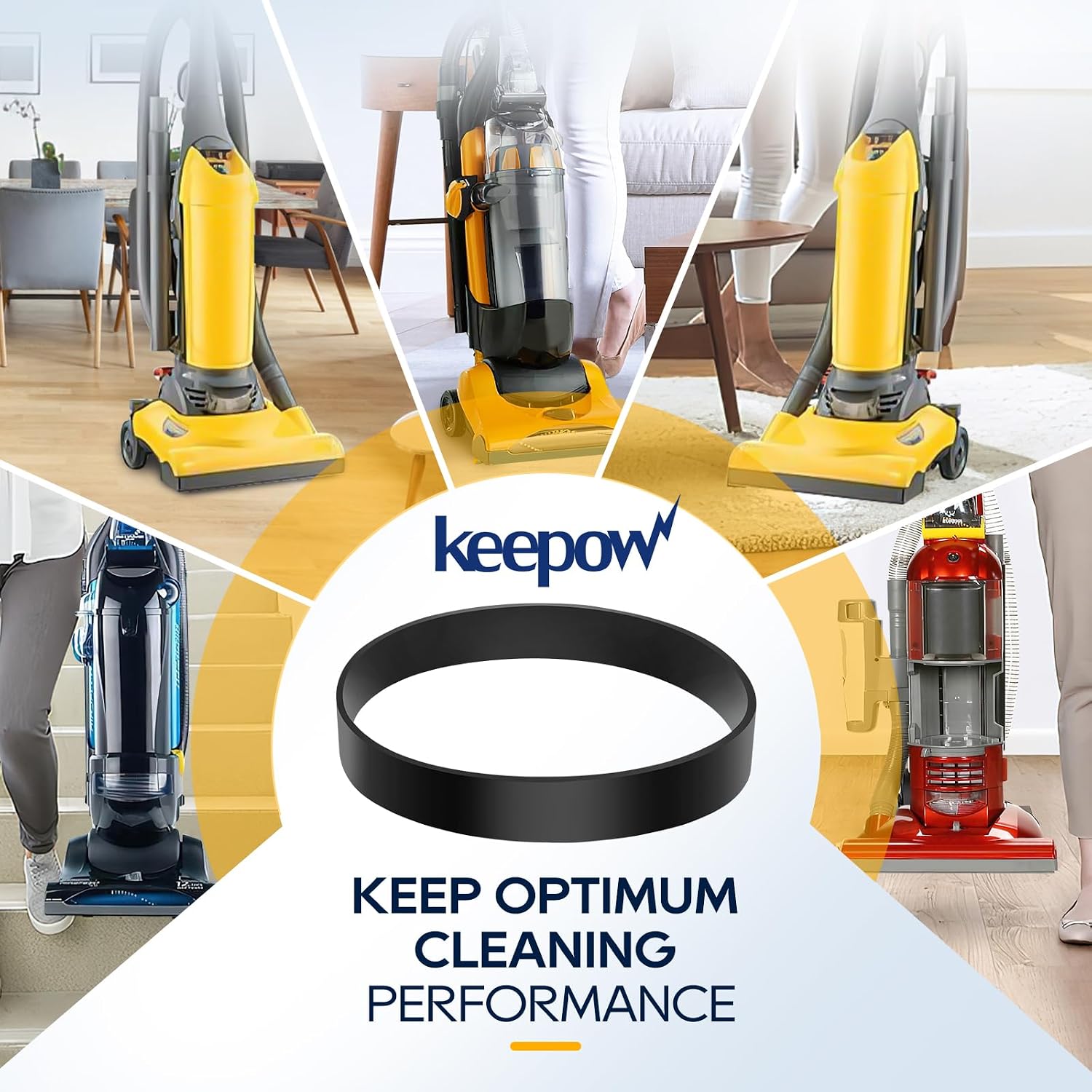 KEEPOW Style U Belts for Eureka Airspeed Upright Vacuum AS1000A, AS1001A