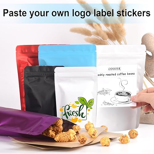 Miniatura 7 de ODDIER 120 bolsas de Mylar a prueba de olores de 5.5 x 7.8 pulgadas, para el almacenamiento de alimentos, bolsas resellables de Mylar resistentes a