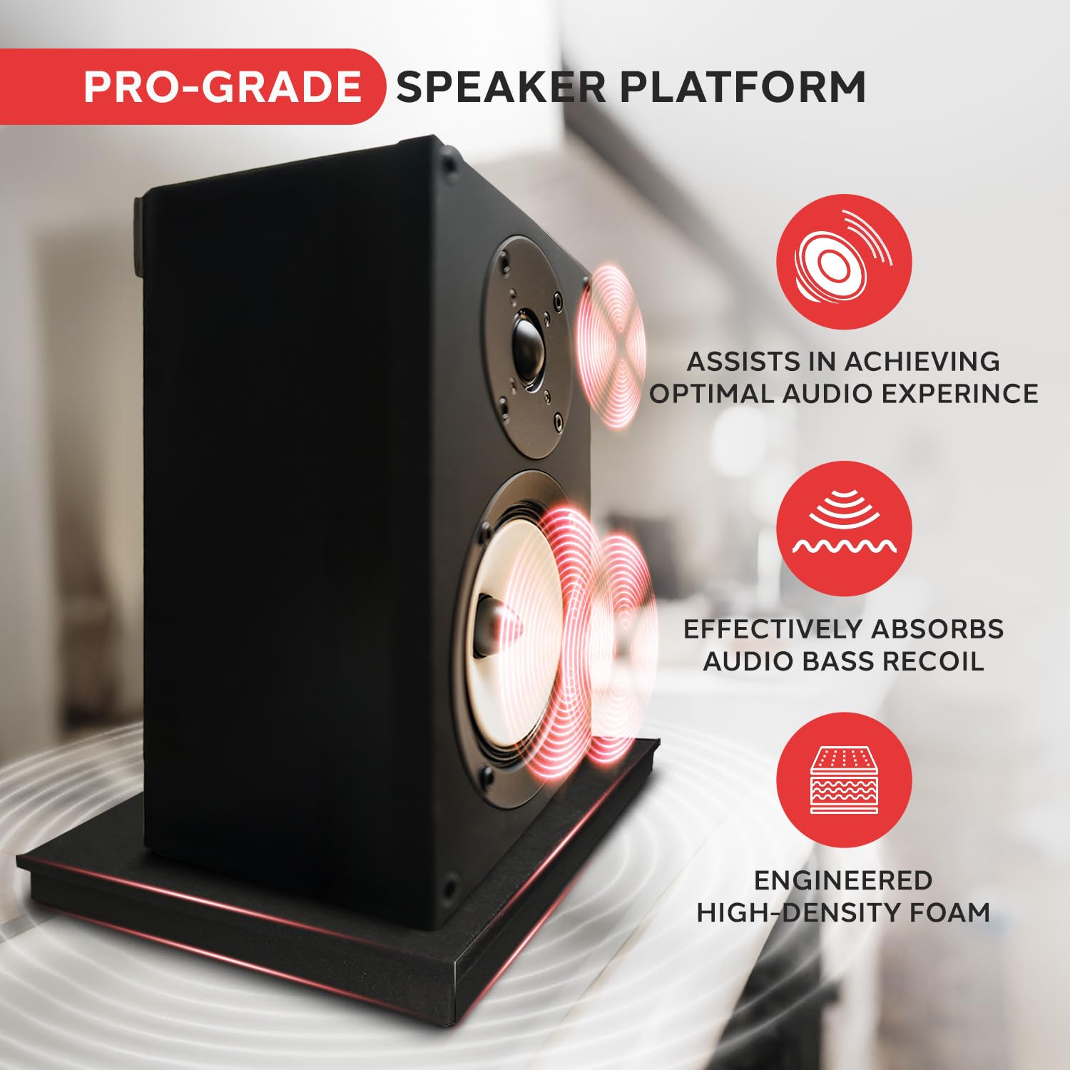 Snapklik.com : Pyle Sound Dampening Speaker Riser Foam - Audio Acoustic ...