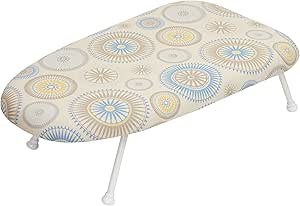 STORAGE MANIAC Tabletop Ironing Board with Folding Legs, Extra Wide Countertop Ironing Board with Cotton Cover, Portable Mini Ironing Board for Sewing, Craft Room, Household, Dorm, Bubble