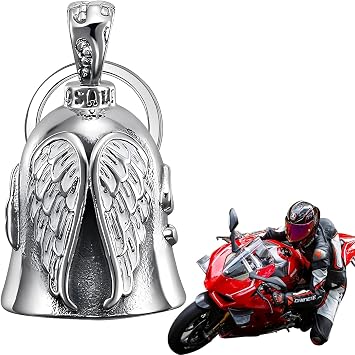 Motorcycle Guardian Bell, Angel Guardian Bell for Motorbikes, Metal Alloy Motorbike Luck Riding Bell, Portable Biker Bells for Outdoor, Guardian Riding Bell for Man Husband, Angel