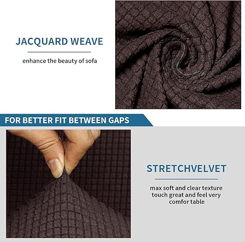 Miniatura 4 de OKYUK Funda para sofá reclinable esquinero, de jacquard para 5 asientos, fundas de sofá esquineras para sofá reclinable en forma de L, gruesas,