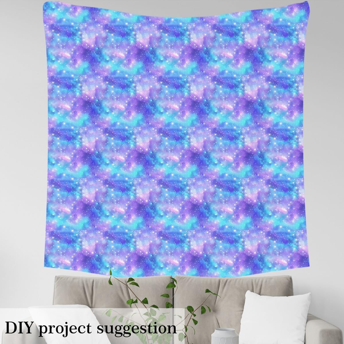 jejeloiu Galaxy Upholstery Fabric for Chairs 3 Yards Outer Space Fabric by The Yard Universe Cloud Galaxy Glitter Star Print Space Outer Sky Decorative Waterproof Outdoor Fabric Blue Outdoor Fabric