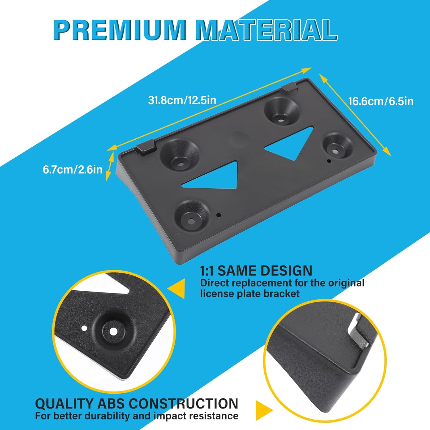 Daeiclru Front Bumper License Plate Bracket Compatible with Ford Maverick 2022-2026, ABS License Plate Tag Frame Holder, Front License Plate Hanging Bracket Accessories