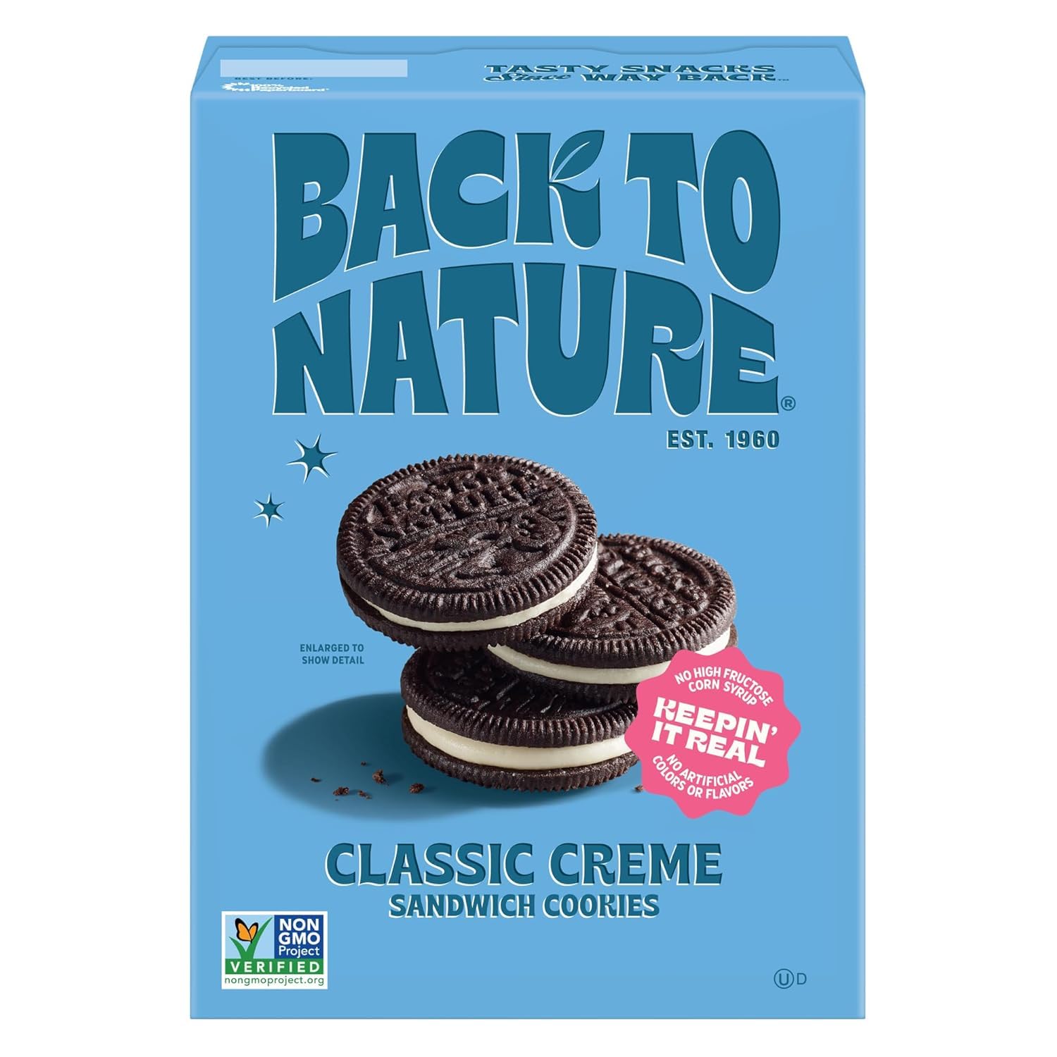 Back To Nature Classic Creme Sandwich Cookies - Plant-Based Cookies Made With Wheat Flour - Non-Gmo No High