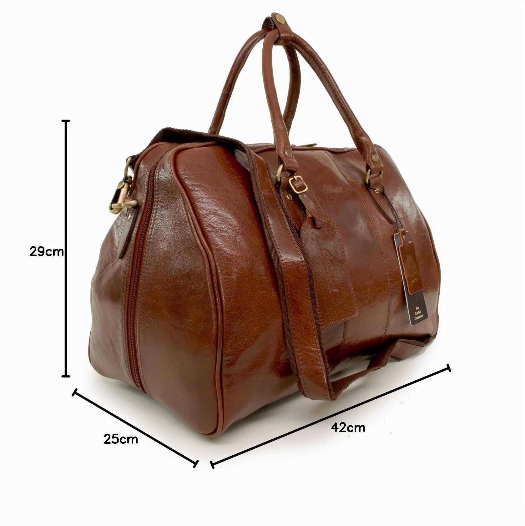Ashwood - Bolso de Viaje Mediano de Piel - Equipaje de Mano para Hombre - Bolso de Fin de Semana - Duffel Bag - Harry - Castaño Marrón
