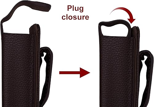 Miniatura 2 de Funda de cuero ajustable con protector de pantalla para bomba de insulina mínima Medtronic (Mínimed 630G 640G 650G 670G 770G 780G) (Mínimo 630G