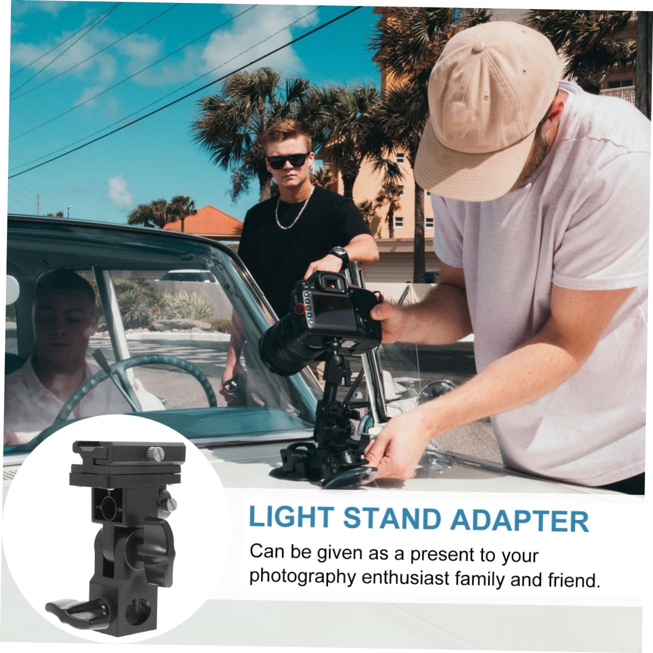 Light Stand Adapter for Flash Light Bracket with Adjustable Umbrella Holder Compatible with Various Flash Lamps and Reflector Umbrellas for Photography