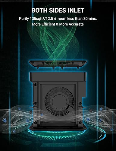 Miniatura 5 de Purificador de aire HEPA para el hogar, limpiador de aire Elechomes P1801 con modo automático, sensor de calidad del aire, elimina el 99.97% de
