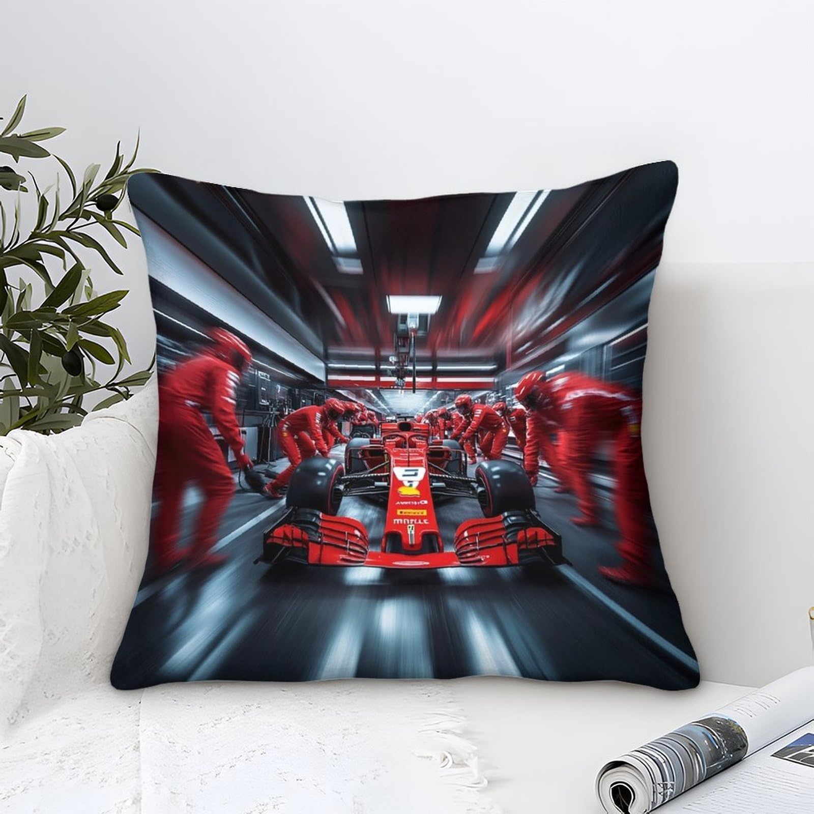 3U6C4M9K Formulaa Racing Pillow Covers 45x45cm, Pit Stop Throw Pillow Covers Microfiber Pillowcase Cushion Case for Sofa Couch Home Decor