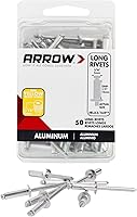 Arrow RLA3/16IP 3/16-Inch Aluminum Pop Rivets 50-Pack - Strong Grip for Metal, Fabric, Leather & Auto Repairs