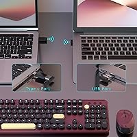 Vista 3 de Combos de teclados de computadora inalámbricos y mouse, COVEVA teclado retro colorido de máquina de escribir con teclas redondas, set de teclado