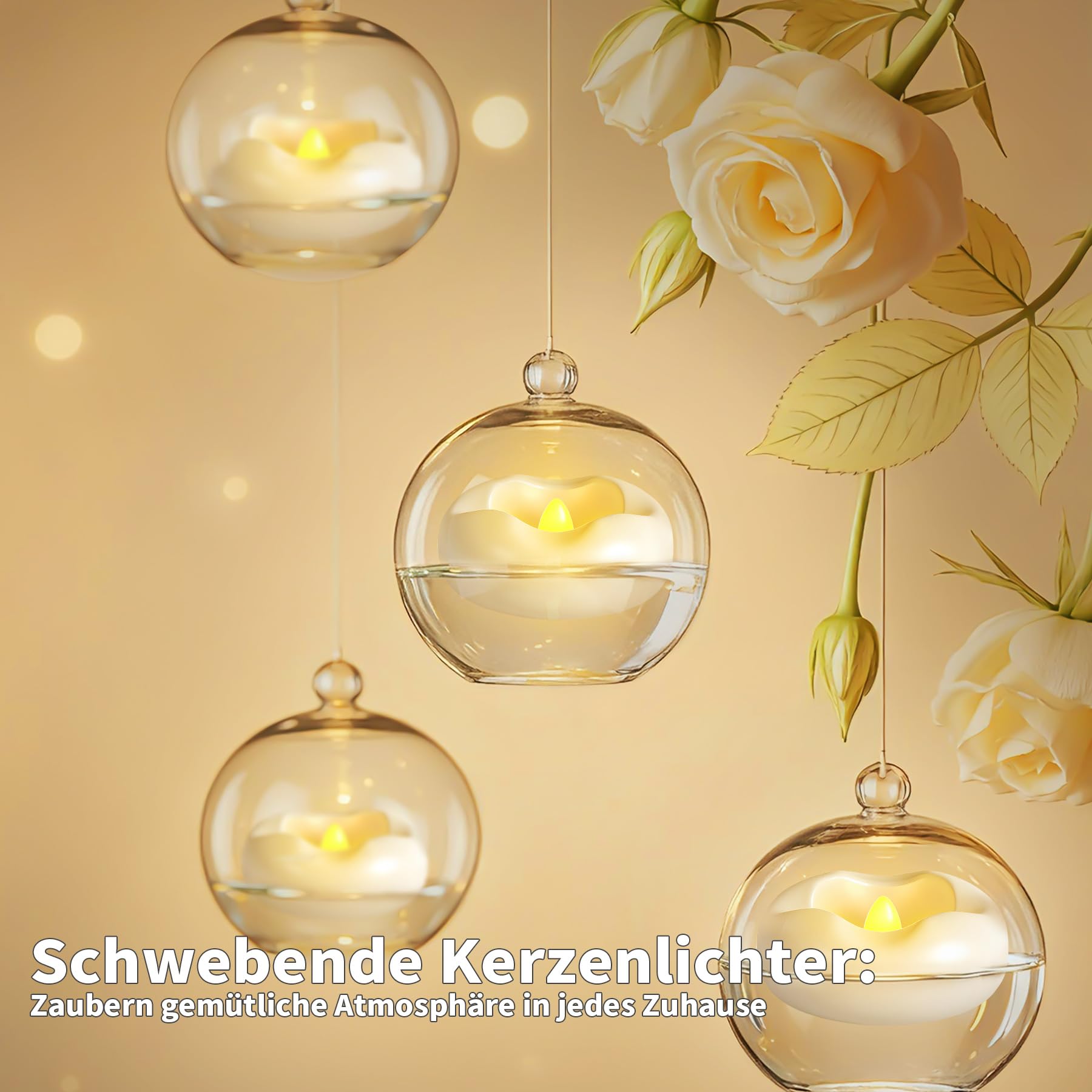 12 candele LED galleggianti impermeabili senza fiamma tremolanti, si illuminano a contatto con l'acqua, per piscina, matrimonio, vaso, decorazione della casa (5,8 cm*2,5 cm)