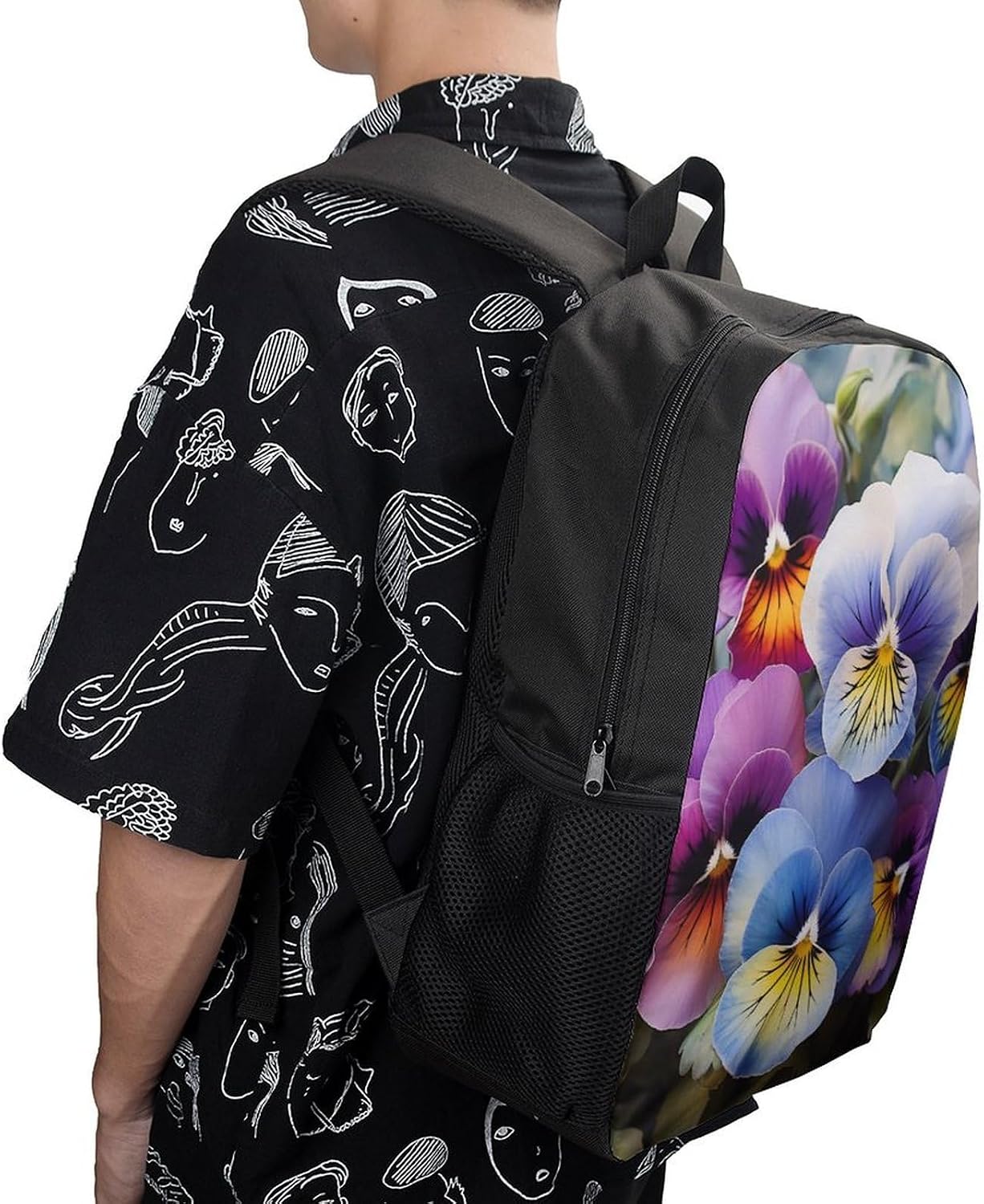 Pansy Perfection Large Laptop Backpack for Travel, 17 Inch Daypack image 5